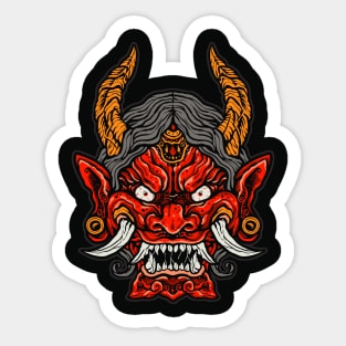 Japanese Oni Demon mask Sticker